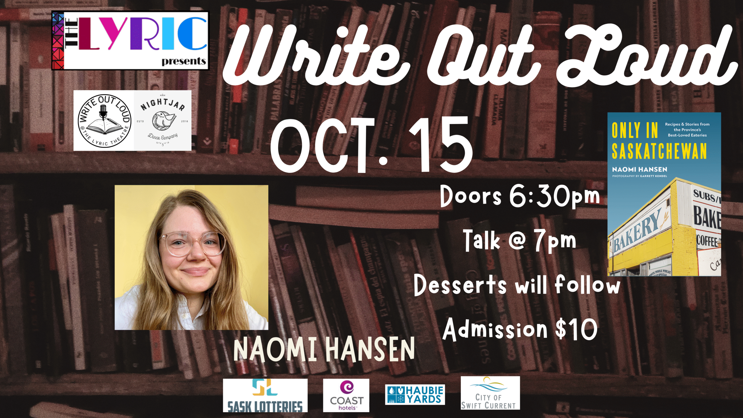 Write Out Loud with Author Naomi Hansen – Tickets at the Door